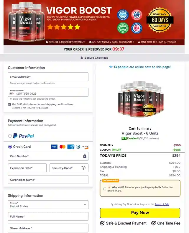 Vigor Boost Vigor Boost Order Page